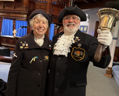 Truro-Town-Crier-Lionel-and-consort-carol