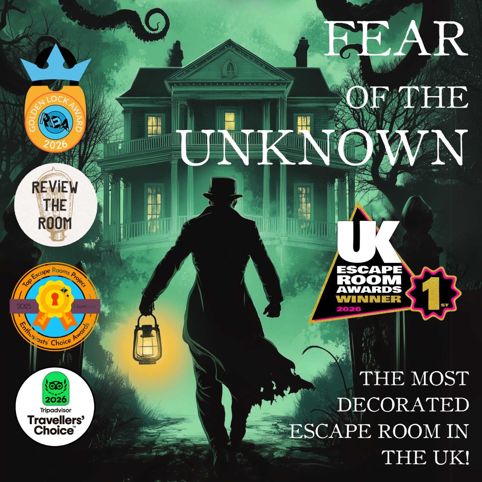 Awards and recognition received by Fear of the Unknown at Enigma Escape Cornwall